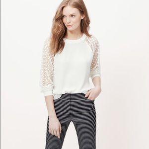 🎉 Loft Lace Sleeve Blouse
